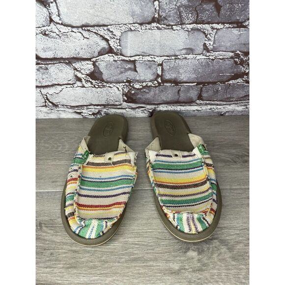 Sanuk You Got My Back Canvas Slip On Multicolor Mules Womens sz 10M US/41EU - Picture 2 of 16